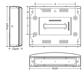 Invicta 3 Distribution Board 250A DIN Extension Boxes Line Drawing Invicta 3 Distribution Board 250A DIN Extension Boxes Line Drawing