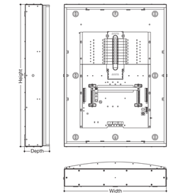 Invicta 3 Panelboard 400A Incoming 125A Outgoing Line Drawing