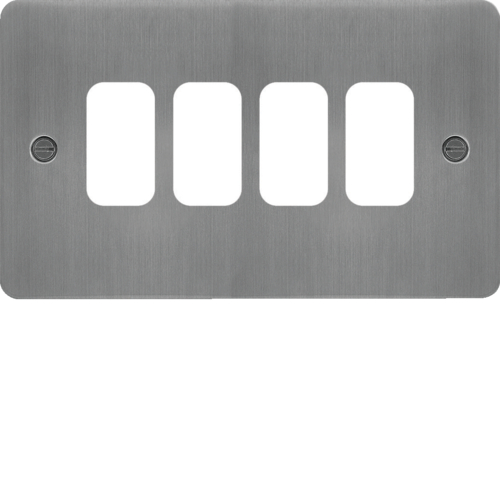WFGP4BS Grid Front Plate 1 X 4 Brushed Steel